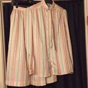 2 Piece Evan Picone Blouse and Skirt Size 8